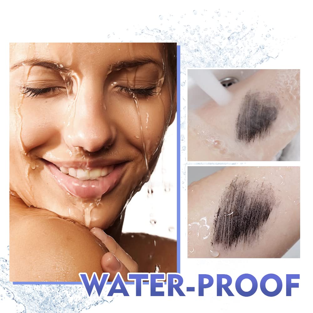 SACE LADY Black Mascara, Waterproof Volume Lengthening Eyelashes Mascara, Long Wearing Natural-Looking Smudge-Proof No Clumping Eye Makeup - Image 2