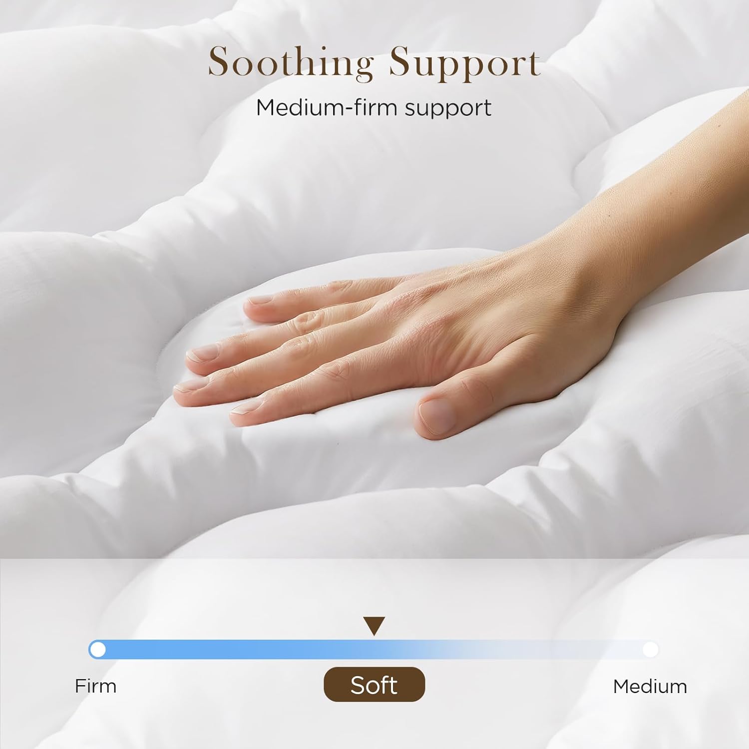 Decroom 3 Inch Memory Foam Mattress Topper Queen Size for Back Pain Relief, Thicked Down Alternative-Lined Mattress Pad,Filled with Breathable & Soft Memory Foam Pillow Top, 80x60x3 Inch - Image 6