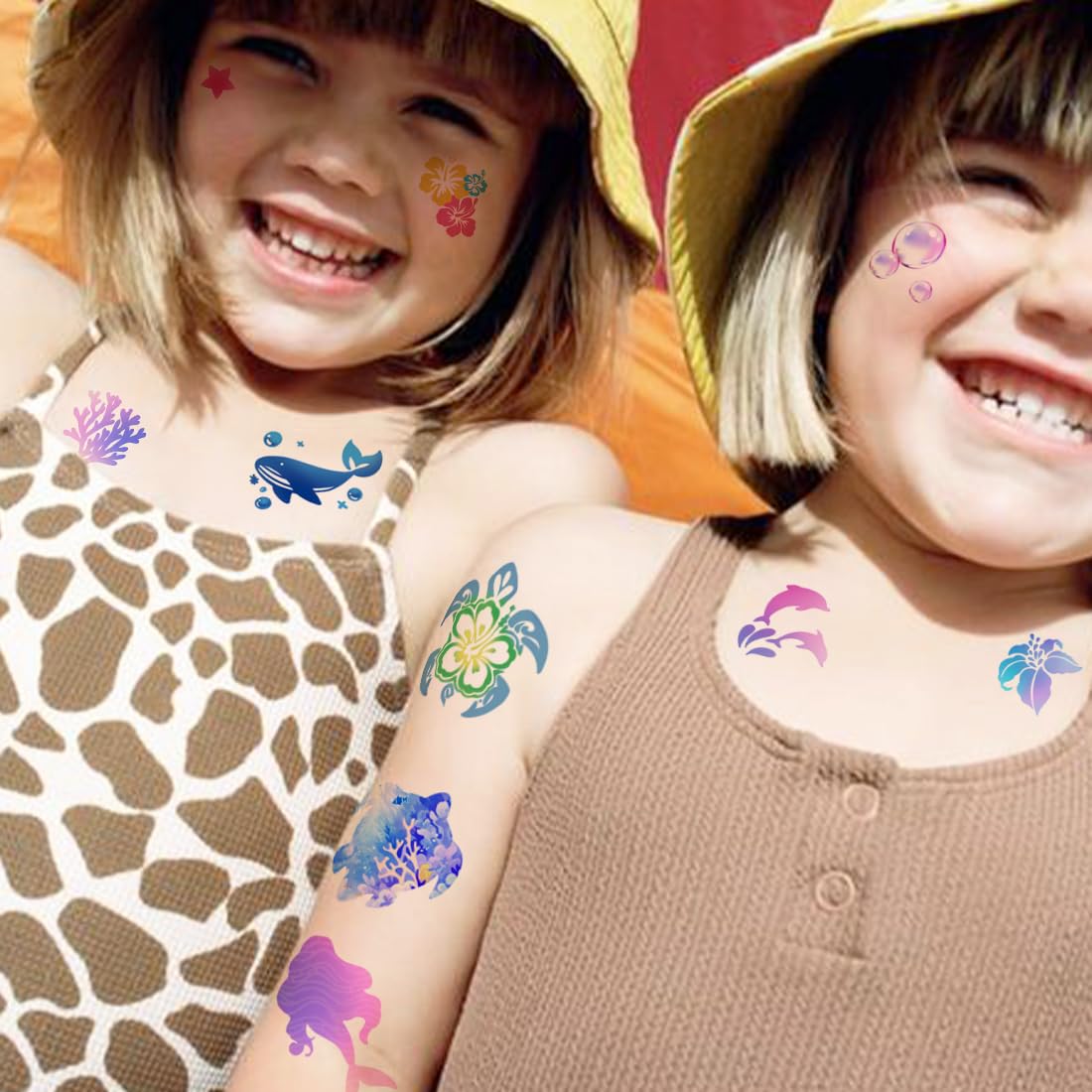 Temporary Tattoos for Kids - 320 Mixed Styles (36 Sheets) Tattoo Stickers Set for Boys and Girls, Car Dinosaur Hawaii Mermaid Watercolor Animals Tattoos for Kids Birthday Party Supplies - Image 5