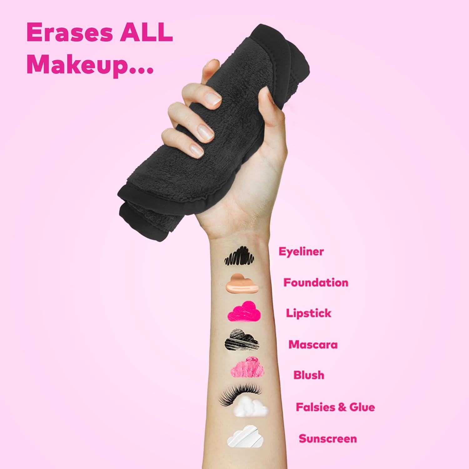 The Original MakeUp Eraser PRO, Effortlessly Remove All Makeup Using Only Water, Including Waterproof Mascara, Eyeliner, Foundation, Lipstick, Sunscreen - Image 5