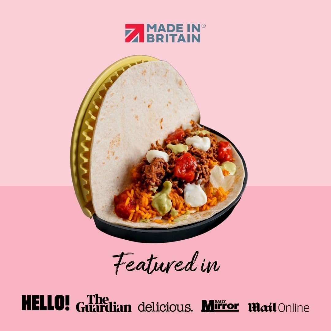 CRIMPiT Large Tortilla Sealer - For 10-12” Flour Tortillas | Make Sealed Tacos, Quesadillas, Burritos & More | Mess-Free Meals in Seconds | BPA-Free, Dishwasher Safe | Made in UK & USA - Image 3