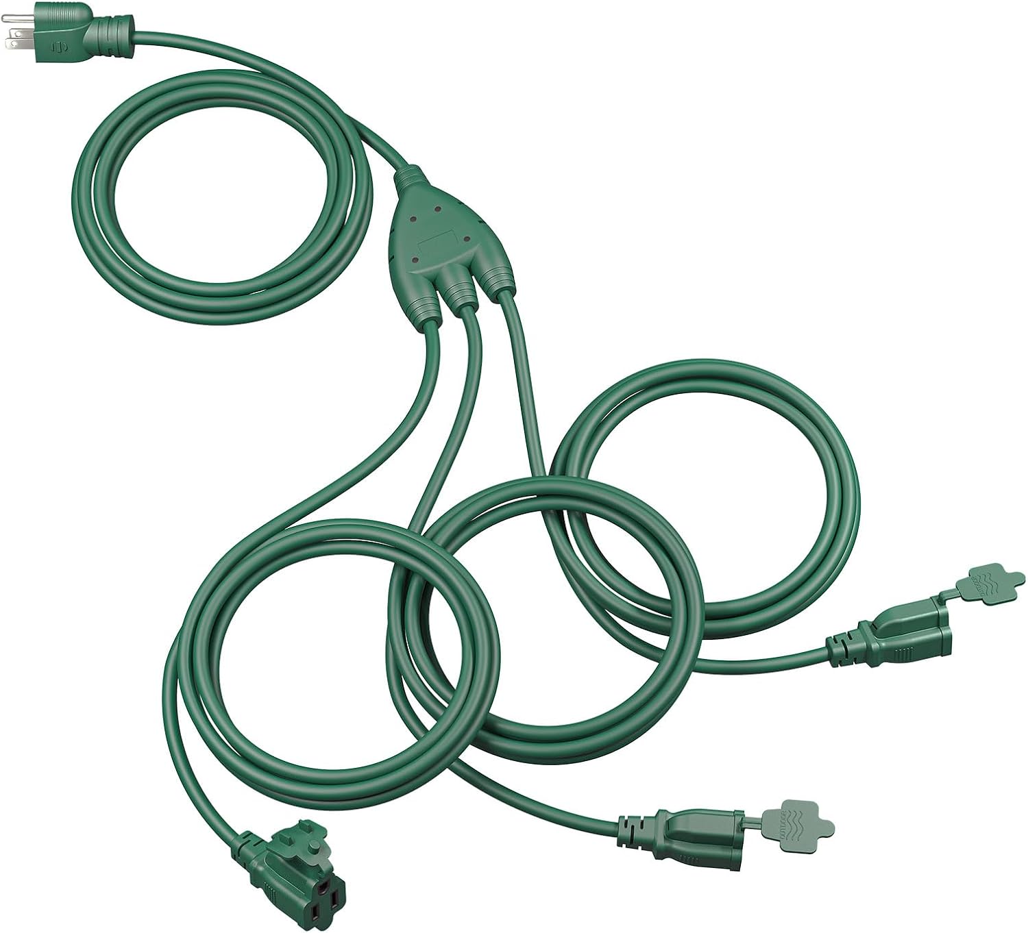 DEWENWILS Outdoor Extension Cord Multiple Outlets 45ft, Evenly Spaced 3 Outlets Plugs with Safety Cover, 16/3 SJTW Weatherproof Wire for Outdoor Christmas Lights and Holiday Decorations