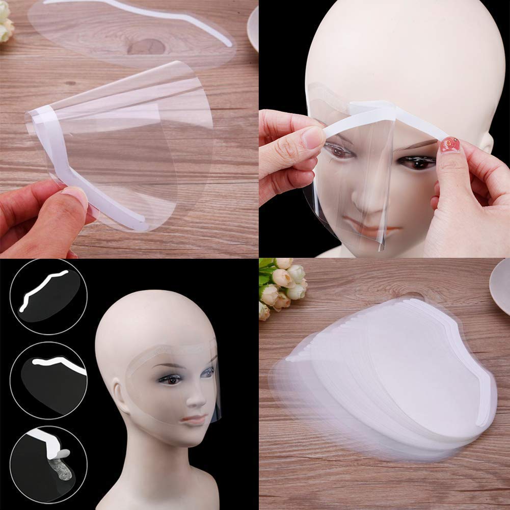 100 PCS Microblading Makeup Shower Face Shields Visors, Disposable Face Shields Masks for Hairspray Salon Supplies and Eyelash Extensions Eye Eyelid Surgery Aftercare - Image 8