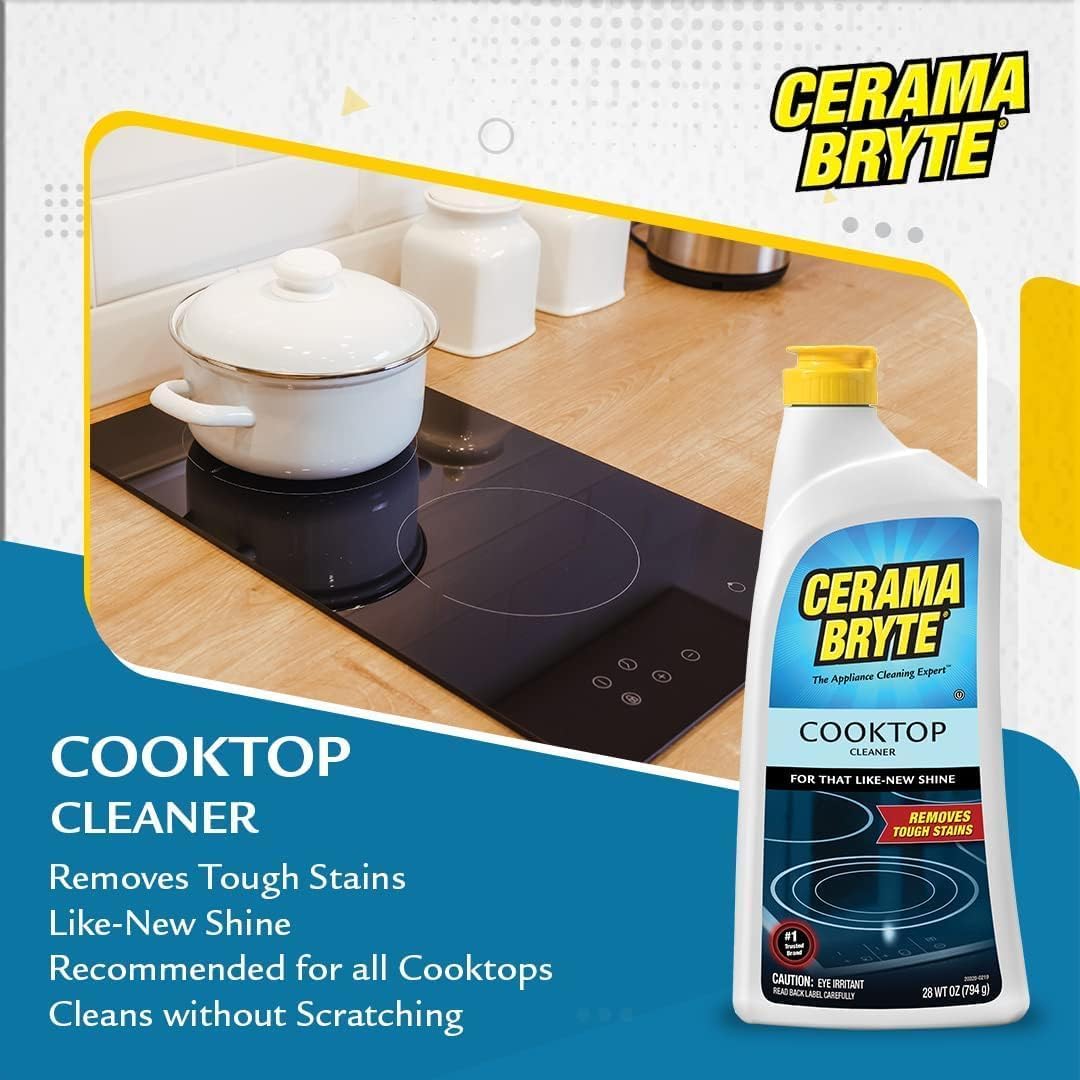 Cerama Bryte Removes Tough Stains Cooktop and Stove Top Cleaner for Glass - Ceramic Surfaces, 18 Ounces, 2 Pack - Image 5