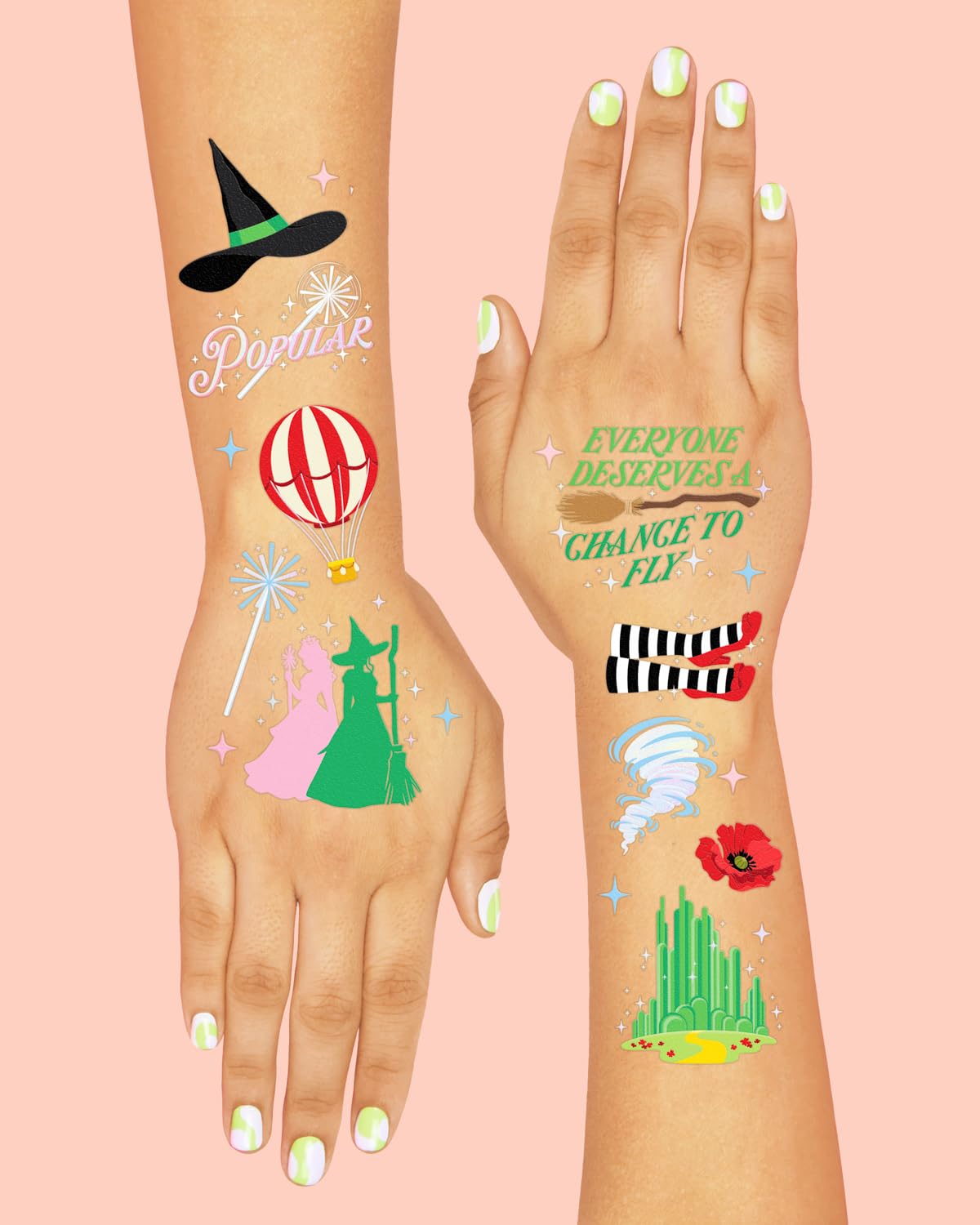 xo, Fetti Witch Temporary Tattoos - 52 iridescent Foil Pcs | Birthday Witch Accessory, Kids Wizard Party Favor, Cute Musical DIY Activity - Image 4