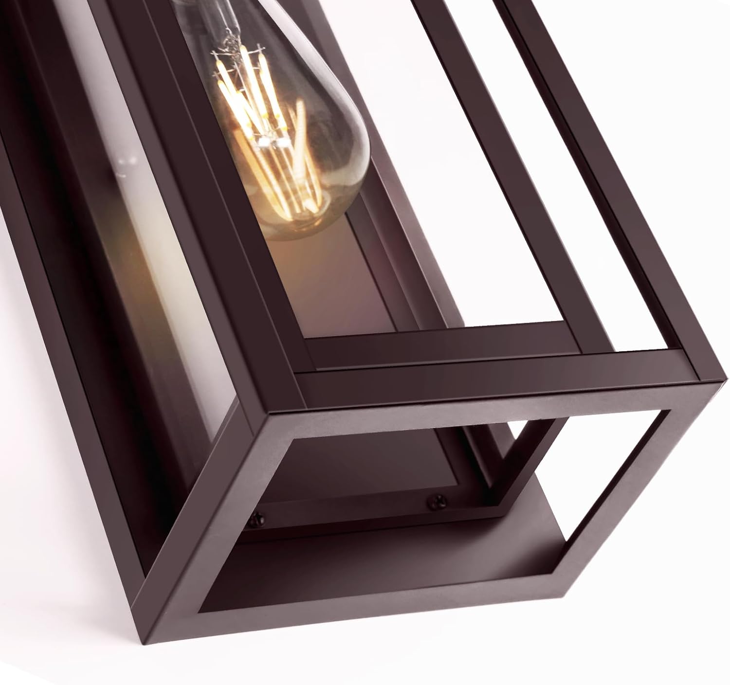 15" Large Oil Rubbed Bronze Outdoor Light Fixture, 2 Pack ORB Outdoor Sconces, Modern Waterproof Wall Lights with Clear Glass Shade for Front Door, Porch, Garage - Image 7