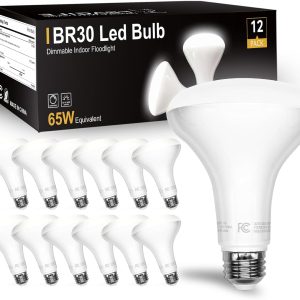 DAYBETTER BR30 LED Light Bulbs Indoor Flood Light, 5000K Daylight White LED Bulb 65W Equivalent, Dimmable, E26 Base, 800LM, Recessed Can Bulb for Living Room Bedroom Dining Room Bathroom, 12Pack