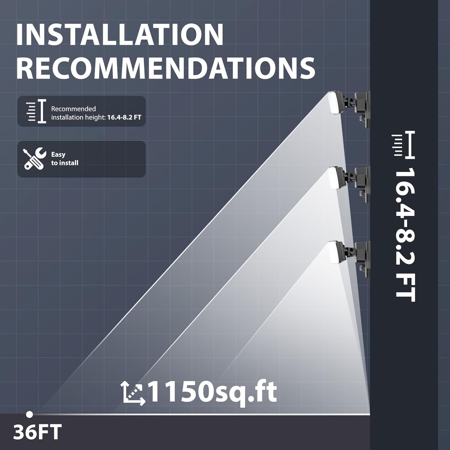 Onforu 32w 3200LM Dusk to Dawn Outdoor Lighting,6500K Dual-Head Flood Light Outdoor with Photocell,IP66 Waterproof Security Lights,Exterior Daylight Off and Night On Black Wall Light for Patio Garden - Image 9