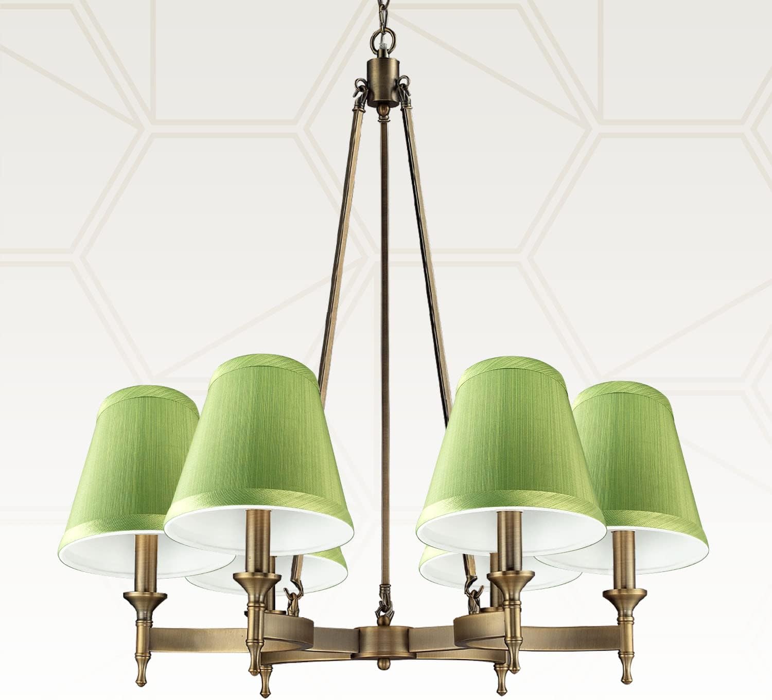 Royal Designs CS-1007-5L/GRN Clip On Empire Chandelier Lamp Shade, 3" x 5" x 4.5", Light Green - Image 5