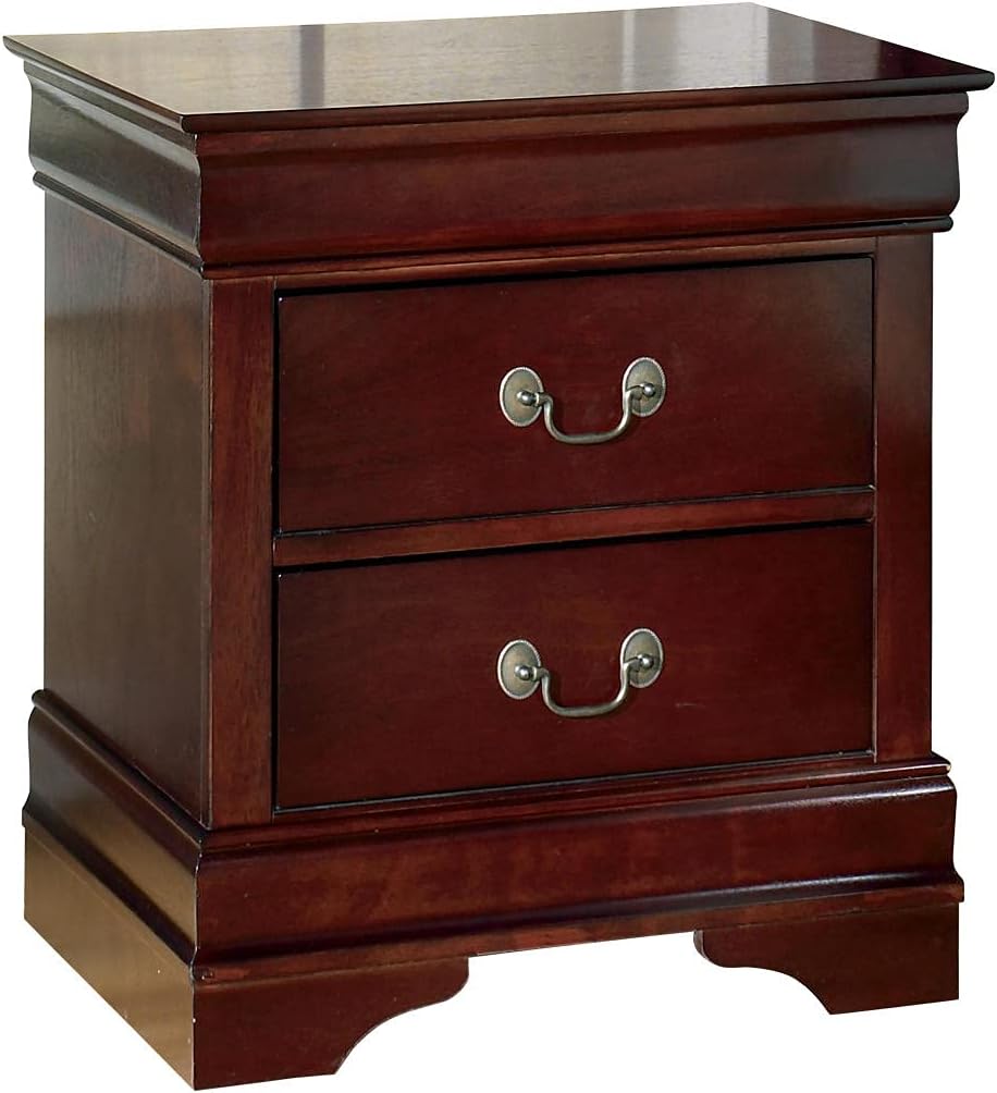 Signature Design by Ashley Alisdair Traditional 2 Drawer Nightstand, 23.75″ Tall, Dark Brown
