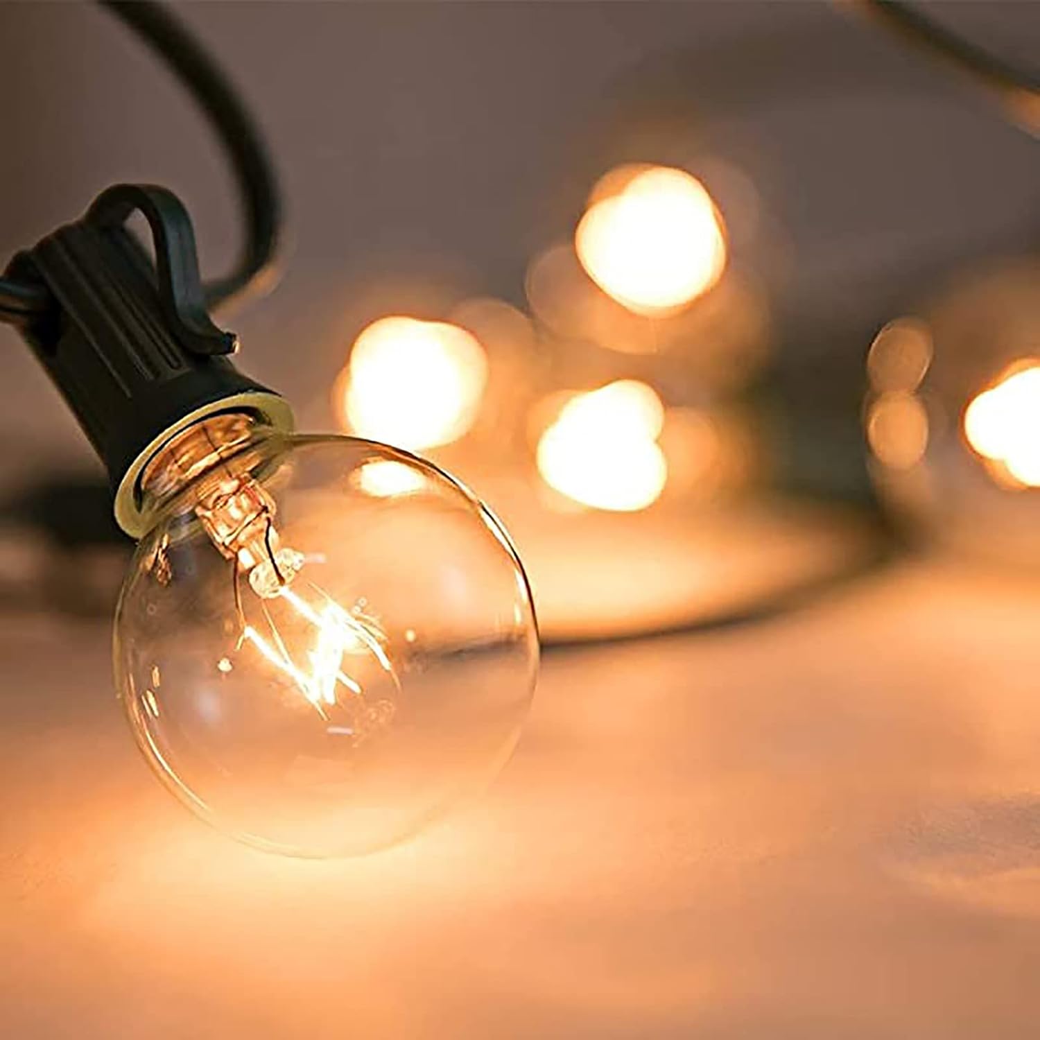 G40 Replacement Light Bulbs, 120V 5W Clear Globe Bulb, E12 C7 Candelabra Base, 1.5 Inch Glass Incandescent Bulbs for Indoor Outdoor Patio String Lights, Warm White -25 Pack - Image 5