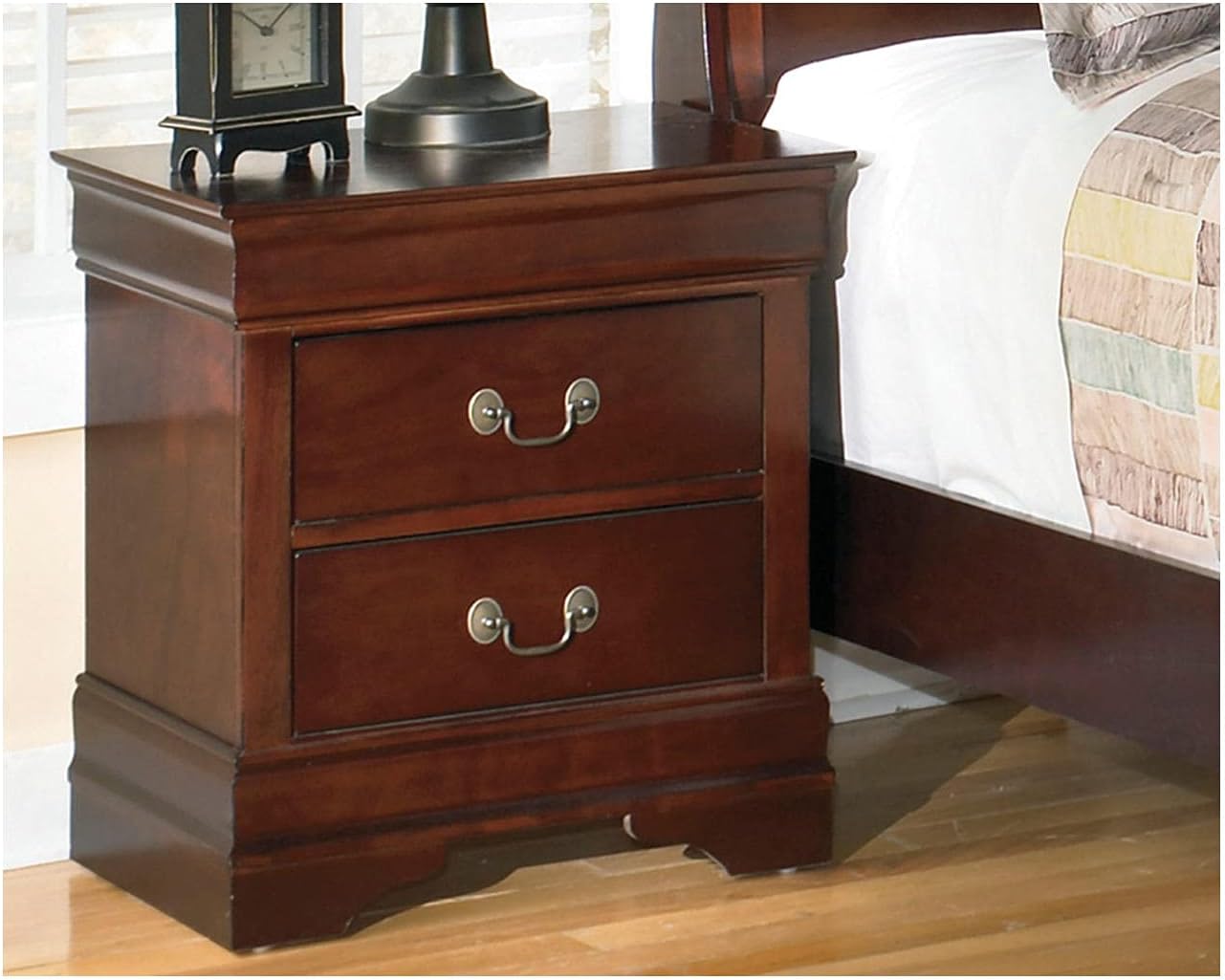Signature Design by Ashley Alisdair Traditional 2 Drawer Nightstand, 23.75" Tall, Dark Brown - Image 2