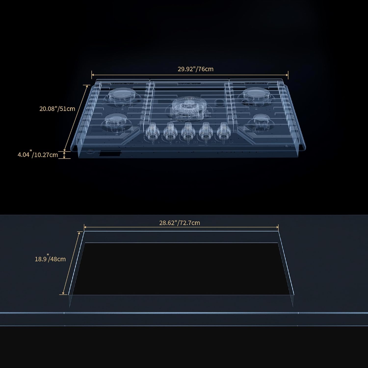 Empava 30 Inch Gas Cooktop, Stove Top LPG/NG Convertible, 5 SABAF Sealed Burners Made in Italy, Ion Ignition Technology,CSA Certified,in Stainless Steel, for Homes, kitchens - Image 7