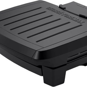 George Foreman® Fully Submersible™ Grill, NEW Dishwasher Safe, Wash the Entire Grill, Easy-to-Clean Nonstick, Black/Grey