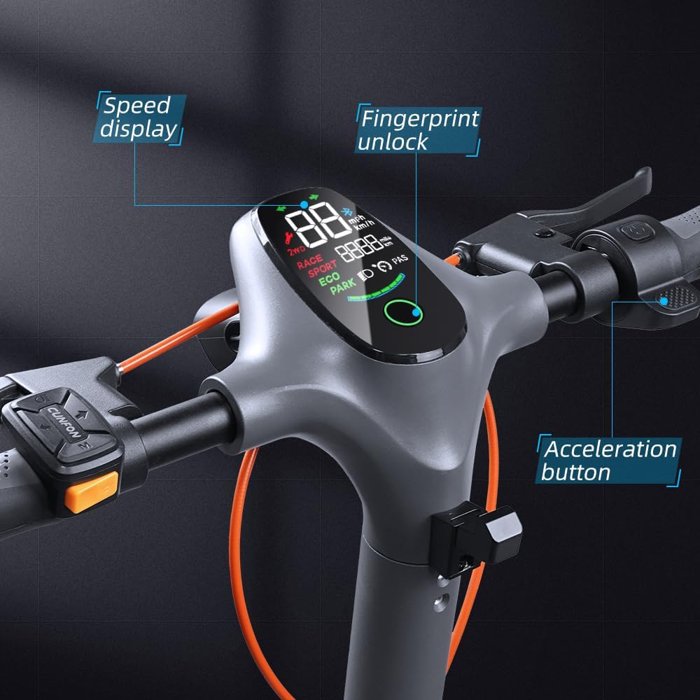 Electric Scooter, 1200W Motor, MAX 50 Miles Long Range & 31 mph Top Speed, with 10.5" Off Road Tires, Dual Brake & Dual Suspension Commuting E-Scooter for Adults and Teens - Image 4