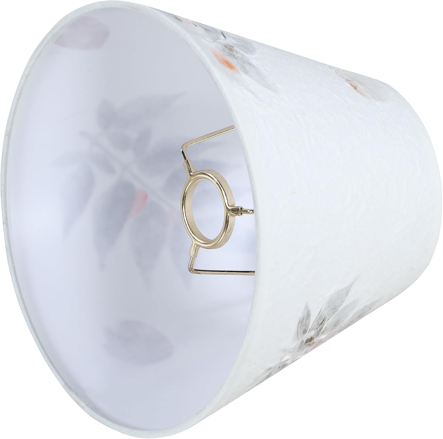 Aspen Creative 56038 Empire Uno Lamp Shade in White with Petal Paper, 5" Top x 9" Bottom x 7" Slant Height, Slip UNO 33mm - Image 4