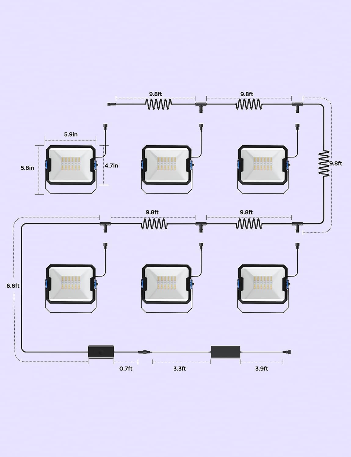 Govee Outdoor Flood Lights 2, RGBIC Warm Cold White LED Lights for Outdoor Decorations, 50 Scene Modes, Landscape Lighting, Upgrated IP66 with App Control, Wired 6 Pack - Image 9