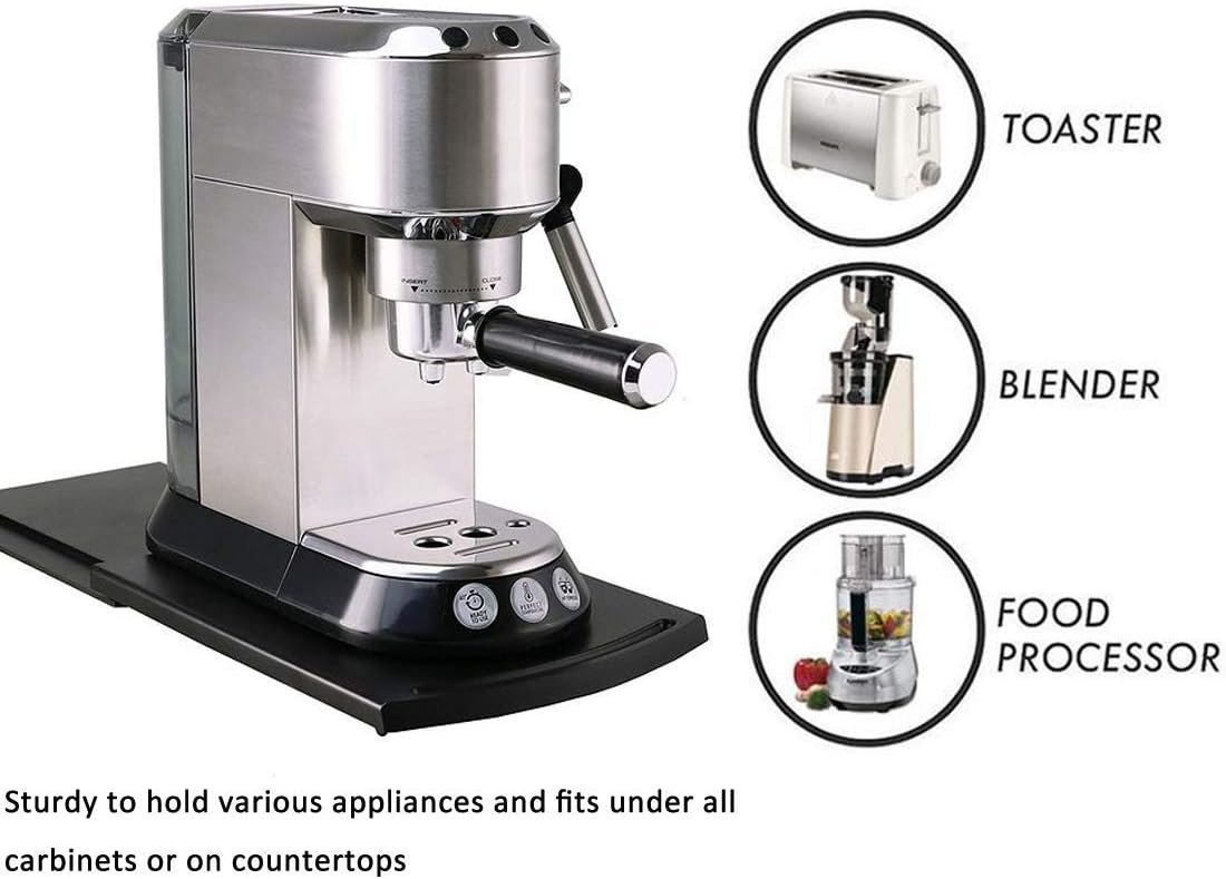 HauSun Handy Sliding tray Sliding Tray Mat for Coffee Maker,Kitchen Appliance Moving Caddy,Countertop Stoage for Air Fryer, Blender, Stand Mixer,Food Processors,2 Sets - Image 3