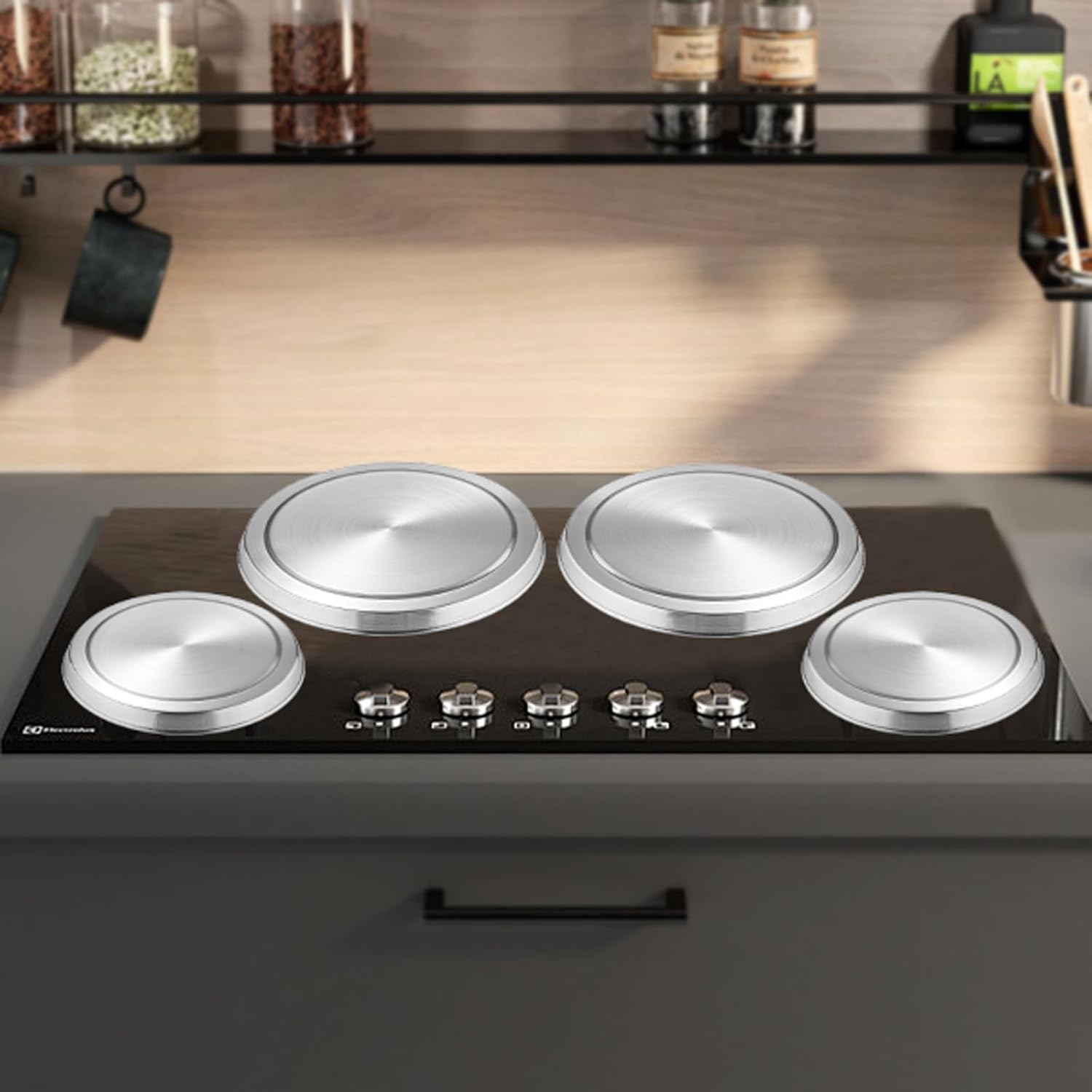 Stove Eye Covers Set of 4, Electric Stove Covers, Stainless Steel Stove Gap Covers Cooker, 2 Pcs 8.2 Inch and 2 Pcs 6.3 Inch Stove Top Covers for Electric Stove - Image 5