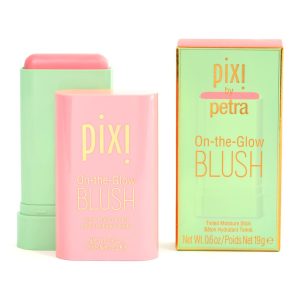 Pixi On-the-Glow Blush - Fleur, Hydrating Tinted Moisture Blush Stick with Ginseng, Aloe Vera & Fruit Extracts, For Cheeks & Lips, 19g / 0.6oz, Paraben-Free