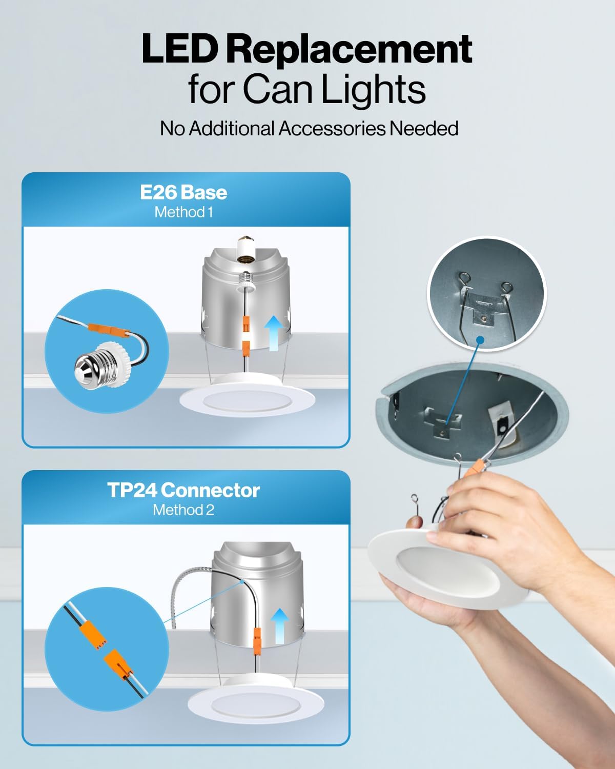 Sunco 12 Pack Retrofit LED Recessed Lighting 6 Inch, Can Lights for Ceiling, 1200 LM, 15W, Selectable CCT 2700K/3000K/4000K/5000K/6000K, Dimmable, Ultra Thin Flat Light Fixture UL. - Image 5