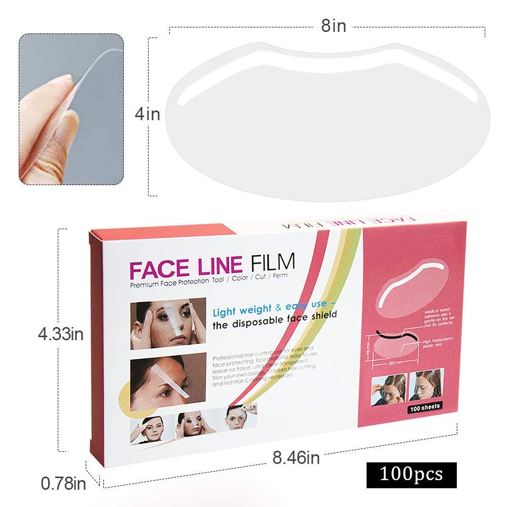 100 PCS Microblading Makeup Shower Face Shields Visors, Disposable Face Shields Masks for Hairspray Salon Supplies and Eyelash Extensions Eye Eyelid Surgery Aftercare - Image 2