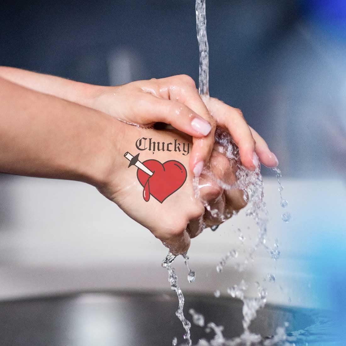 Temporary Tattoos, 10 PCS Heart Tattoos Sticker For Women, Halloween, Party, Costume,Cosplay - Image 3