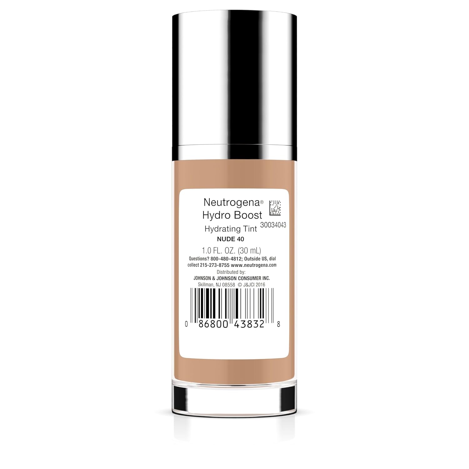 Neutrogena Hydro Boost Hydrating Tint Foundation Makeup for Dry Skin, with Hyaluronic Acid, Lightweight Oil-Free Water Gel, Non-Comedogenic, 40 Nude Color, 1.0 fl. oz - Image 8