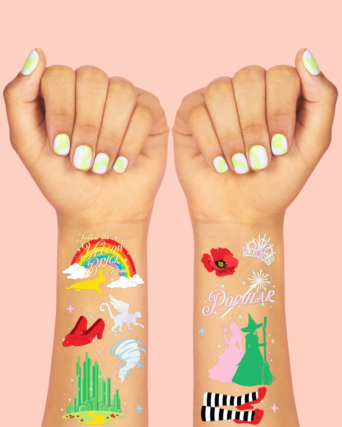 xo, Fetti Witch Temporary Tattoos - 52 iridescent Foil Pcs | Birthday Witch Accessory, Kids Wizard Party Favor, Cute Musical DIY Activity - Image 3