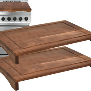 SwallowLiving 2pcs Noodle Board Stove Cover Wood with Handles, Wooden Stovetop Cover Board for Gas Stove and Electric Stove Top, Kitchen Sink Cover for Counter Space, Acacia