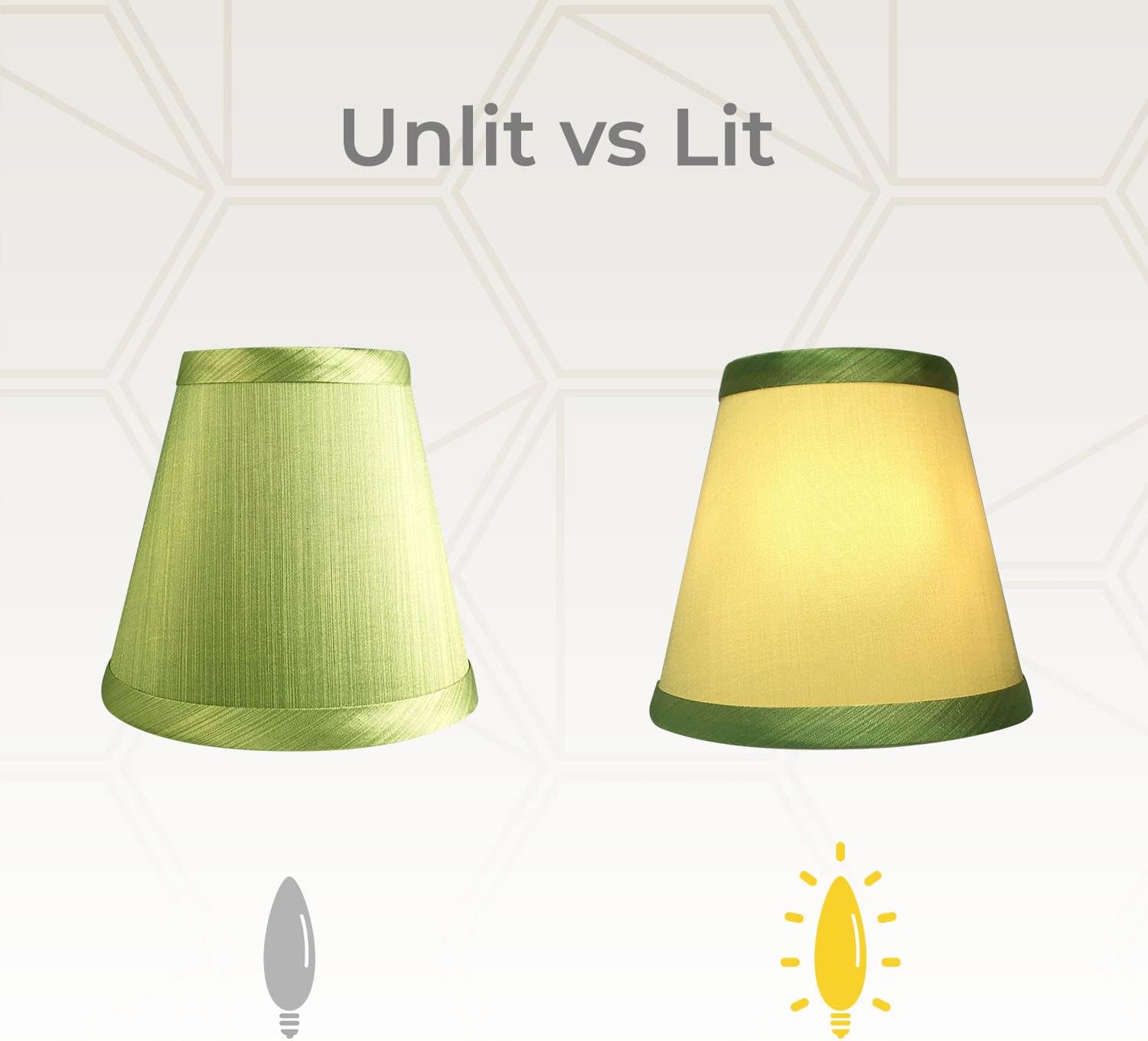 Royal Designs CS-1007-5L/GRN Clip On Empire Chandelier Lamp Shade, 3" x 5" x 4.5", Light Green - Image 4