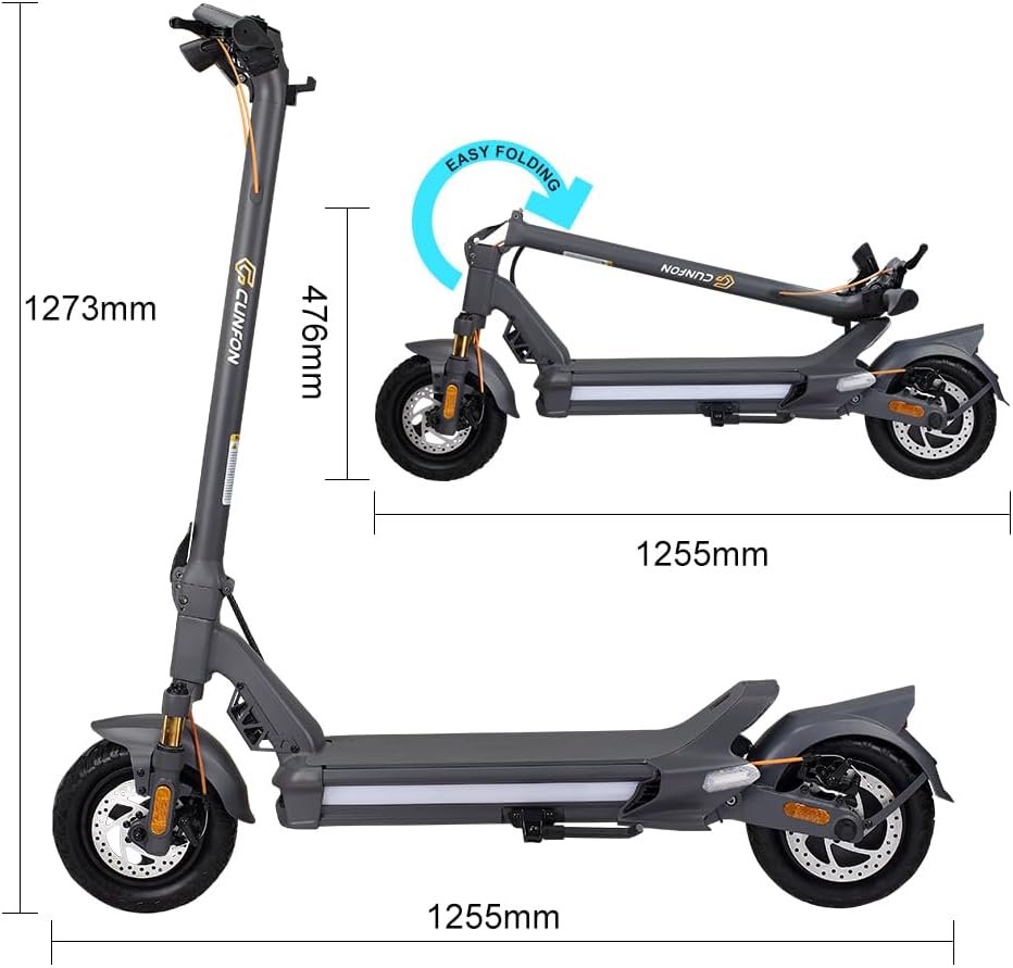 Electric Scooter, 1200W Motor, MAX 50 Miles Long Range & 31 mph Top Speed, with 10.5" Off Road Tires, Dual Brake & Dual Suspension Commuting E-Scooter for Adults and Teens - Image 7