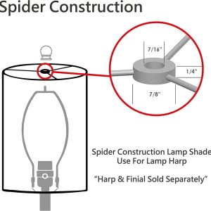 Aspen Creative 32367A Transitional Hardback Empire Shaped Spider Construction Lamp Shade in Light Grey, 7" Top x 14" Bottom x 10" Slant