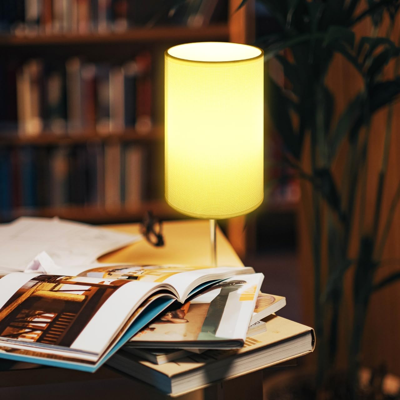 2pcs Lamp Shade, Light Fixture Replacement E27 Lampshade Light Shade Rustic Farmhouse Lampshade Barrel Fabric for Table Lamp & Floor Light, 5.1x7.9x5.1 inch (White) - Image 6