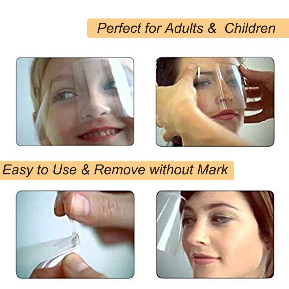 100 PCS Microblading Makeup Shower Face Shields Visors, Disposable Face Shields Masks for Hairspray Salon Supplies and Eyelash Extensions Eye Eyelid Surgery Aftercare - Image 7