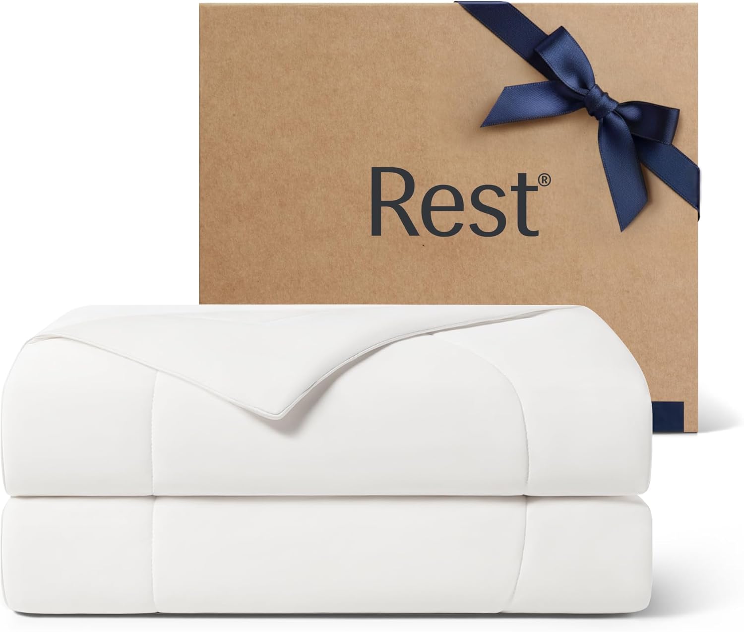 REST® Evercool® Cooling Comforter, Twin/Twin XL, Blanket for Hot Sleepers, All Season Bedding to Keep Cool for Night Sweats, Breathable Lightweight Blanket, 68″x90″ Inches, Arctic White