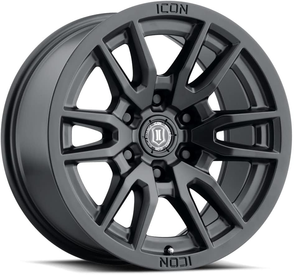 ICON Alloys Vector 6, Satin Black, 17 x 8.5/6 x 5.5, 0mm Offset, 4.75" BS, 2417858347SB