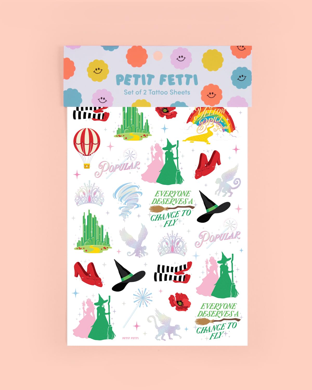 xo, Fetti Witch Temporary Tattoos - 52 iridescent Foil Pcs | Birthday Witch Accessory, Kids Wizard Party Favor, Cute Musical DIY Activity - Image 7