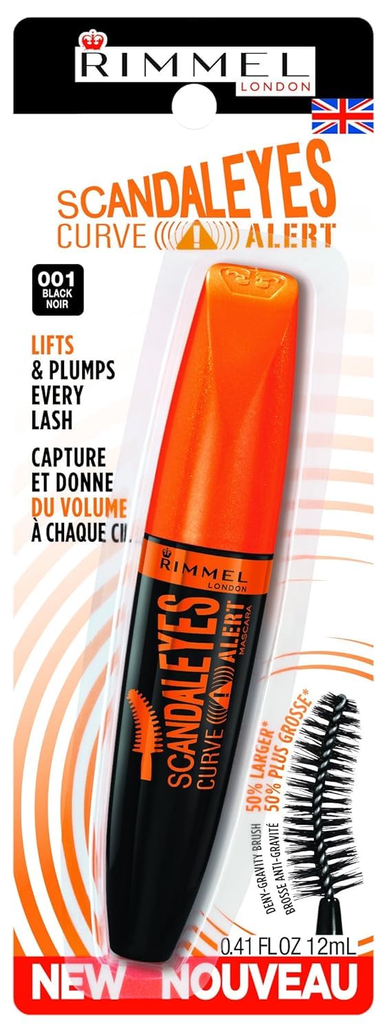 Rimmel London Scandaleyes Curve Alert Mascara, Volumizing, Curls, Plumps, 001, Black, 0.41oz - Image 5