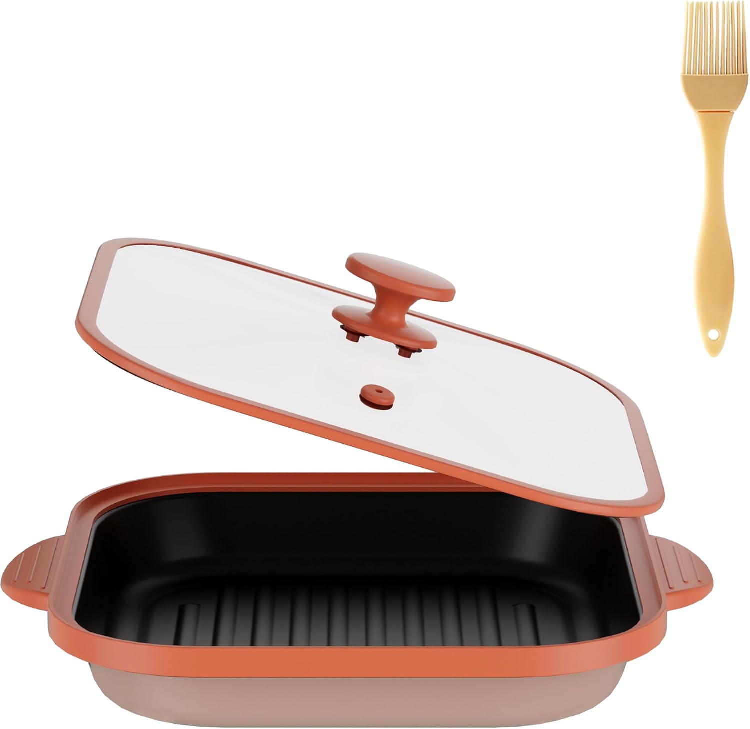 Microwave Grill Pan with Cover – Bacon Cooker, Crisper & Grilled Cheese Maker, Microwave Cookware,Dishwasher Safe for Easy Clean