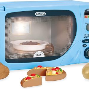Casdon DeLonghi Microwave. Toy Replica of DeLonghi’s ‘Infinito’ Microwave for Children Aged 3+. Featuring Flashing LED’s, Sounds & More, Blue