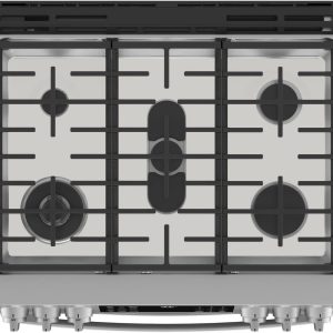 Stove Top Protector for General Electric GE Gas Range Stove Top, Custom Fit Ultra Thin Reusable Burner Splatter Spill Guard Protective Cover Liner in Silver - PGS960SELSS