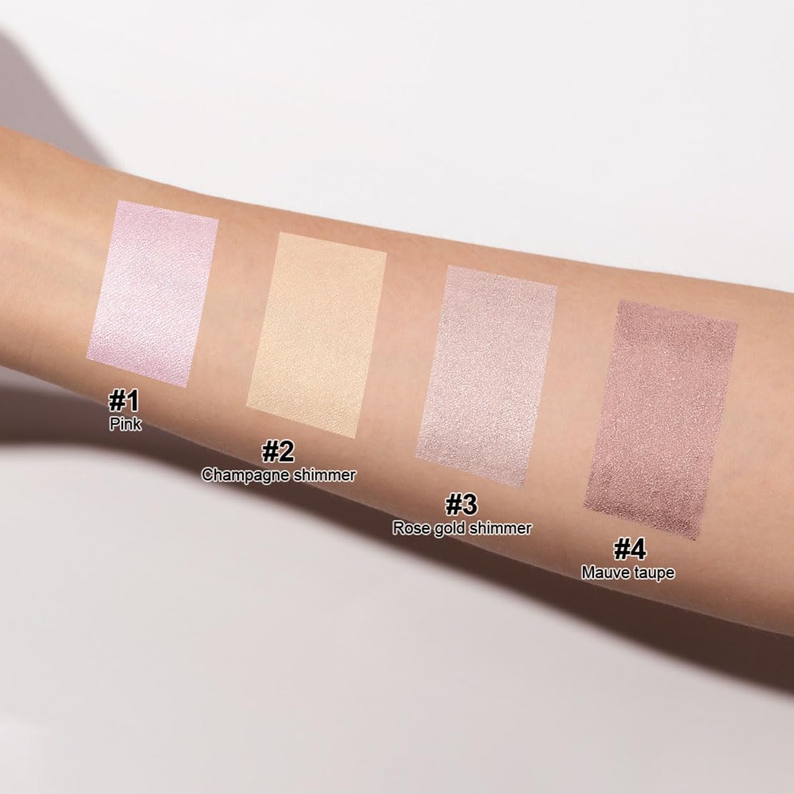 4Pcs Eyeshadow Stick, Eye shadow Brightener Stick Glitter Highlighter Makeup Eye Liner, Shimmer Creamy Long Lasting Eye Makeup(4 colors - Image 4
