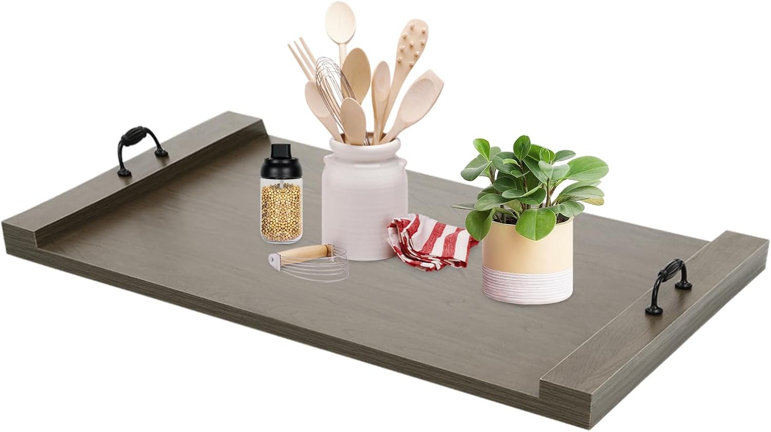 Wooden Stove Top Cover Noodle Board Stove Cover For Gas Stove, Rv Stove Top Cover Kitchen Sink Cover Board For Counter Space, 30 * 22in, Grey