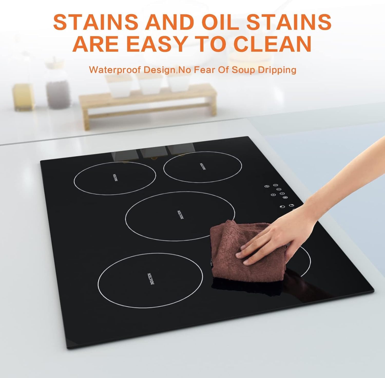 Davivy 5 Burners 30 Inch Induction Cooktop, 5 Burner Built-in Induction Stove Top, 9 Heating Level, Child Safety Lock, Sensor Touch Control, Timer, 220~240V, 9300W - Image 4