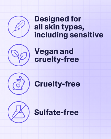 curology is designed for all skintypes, vegan, cruelty free, and sulfate-free