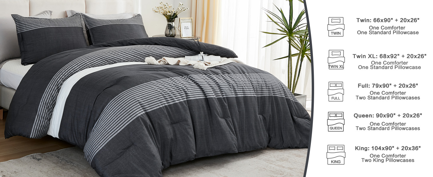 black stripe comforter