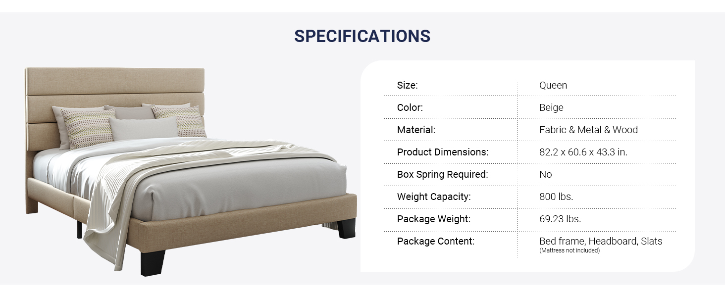 queen size bed frame with upholstered headboard