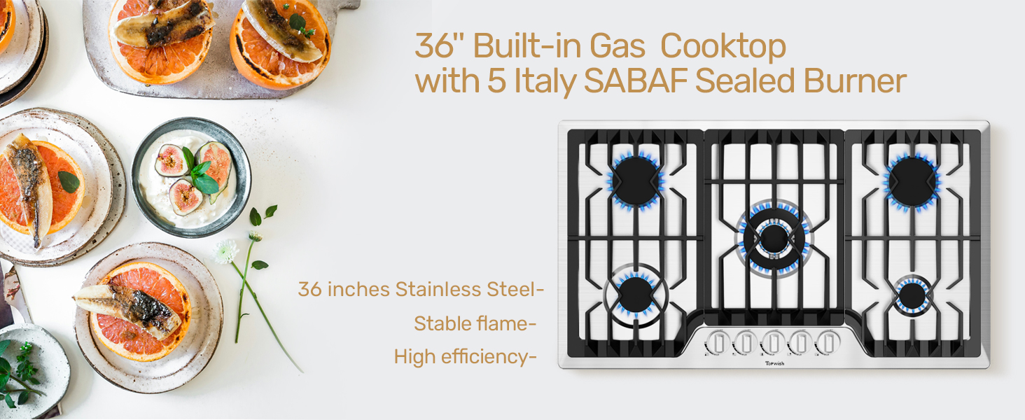 36 INCH BUILT IN GAS COOKTOP