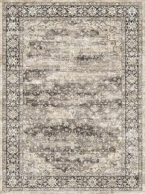 GreyBrown Bohemian Vintage Area Rug